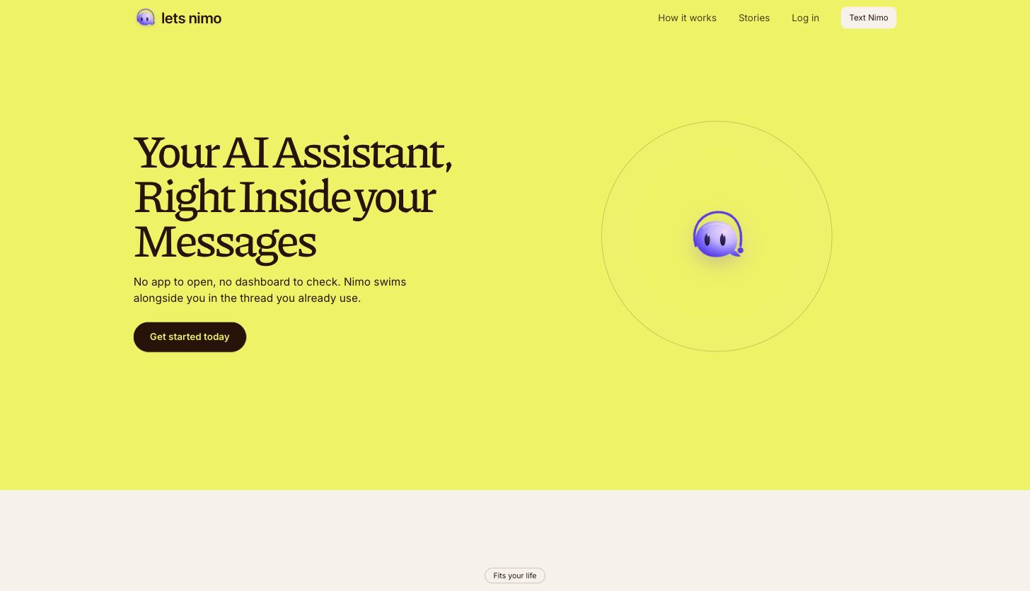 Nimo — Your AI assistant, right inside your messages